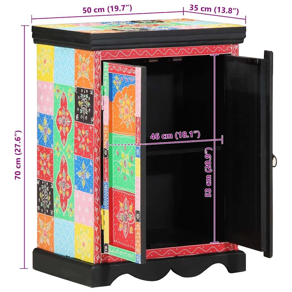 Mesa Consola con estante con puerta Multicolor 50 x 30 x 70 cm