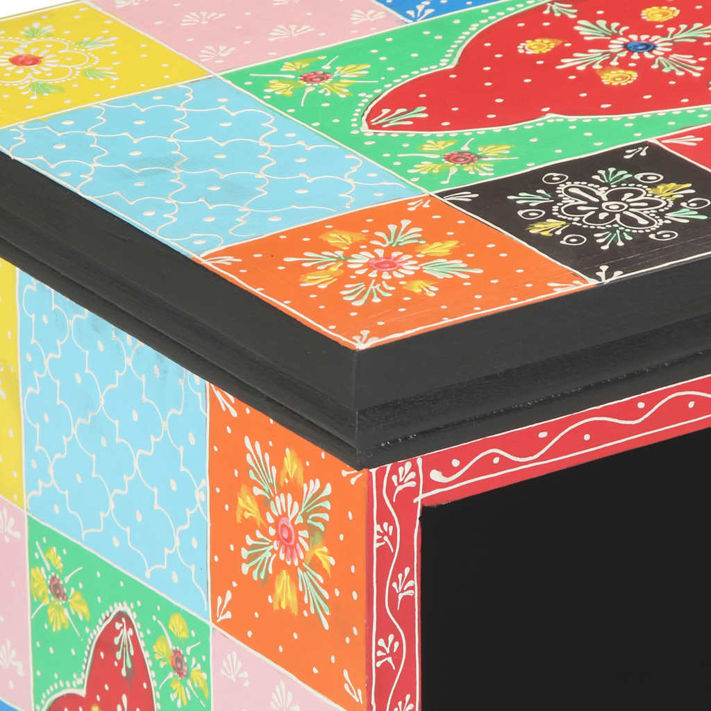 Mueble de TV Multicolor 80 x 35 x 50 cm Madera de mango maciza