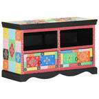 Mueble de TV Multicolor 80 x 35 x 50 cm Madera de mango maciza
