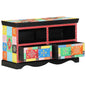 Mueble de TV Multicolor 80 x 35 x 50 cm Madera de mango maciza