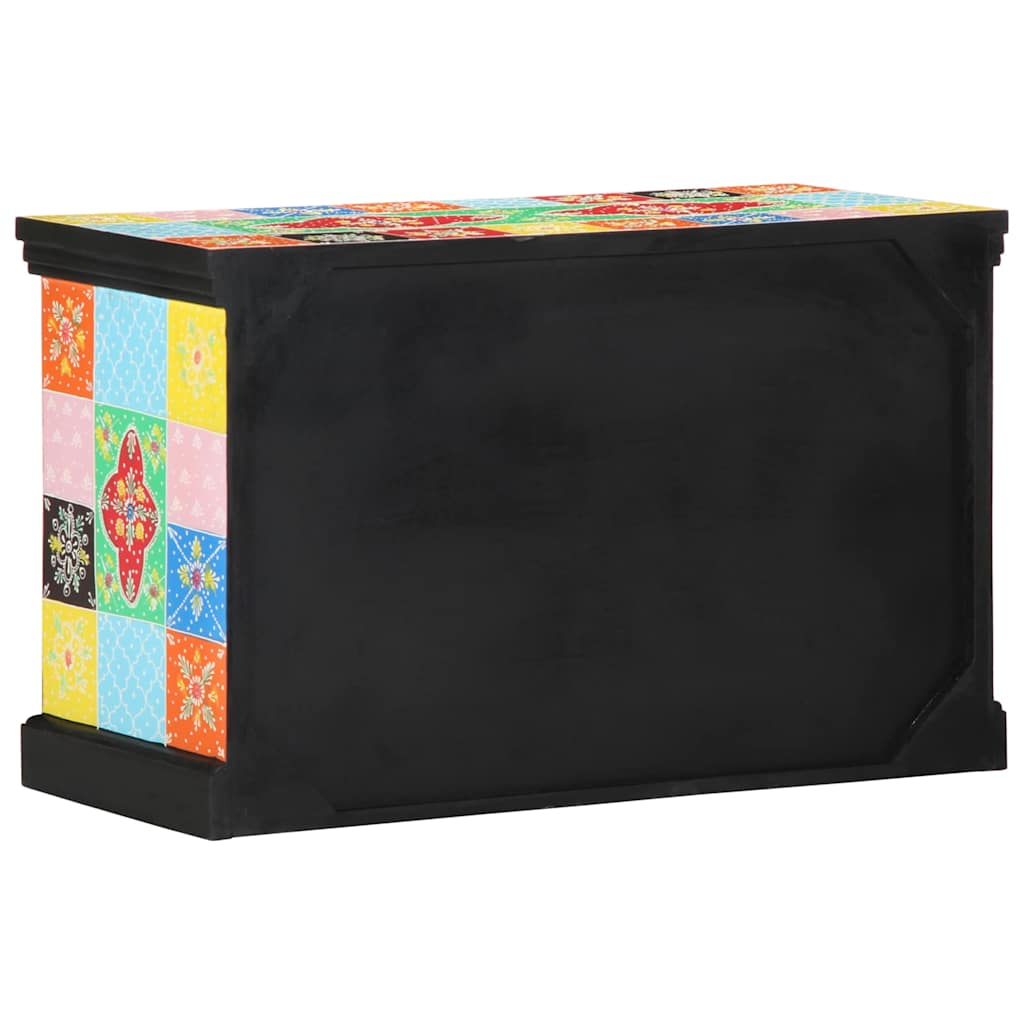 Mueble de TV Multicolor 80 x 35 x 50 cm Madera de mango maciza