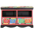 Mueble de TV Multicolor 80 x 35 x 50 cm Madera de mango maciza