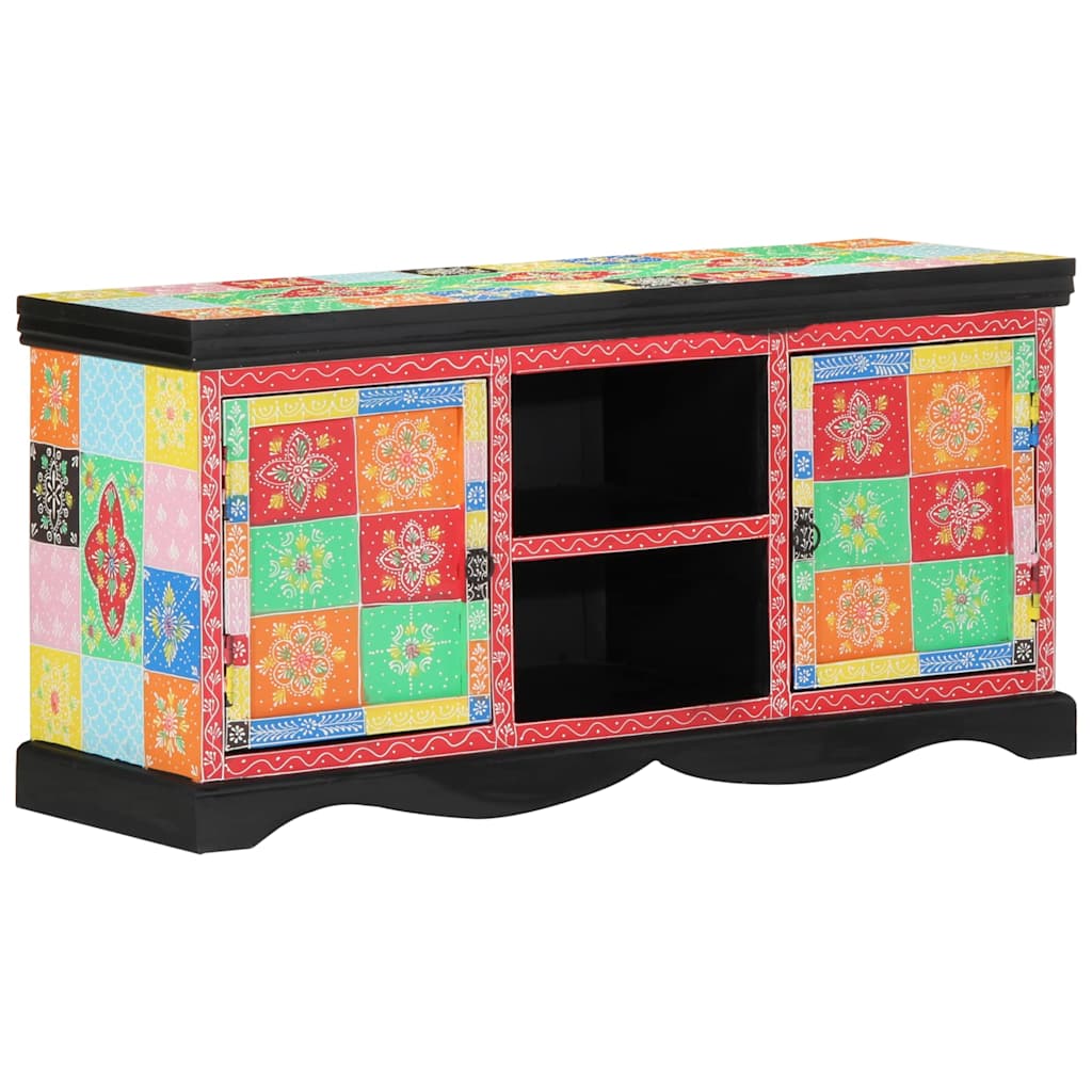 Mueble de TV Multicolor 100 x 35 x 50 cm Madera de mango maciza