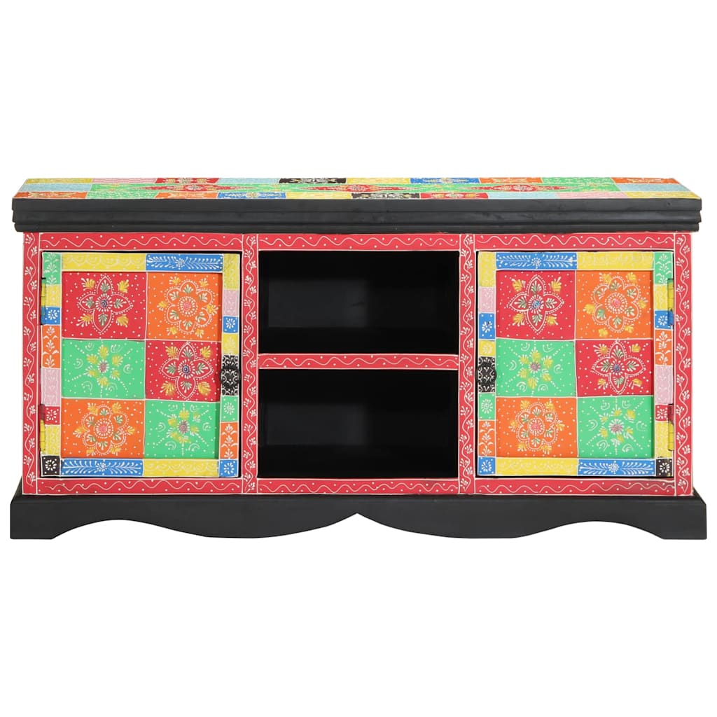 Mueble de TV Multicolor 100 x 35 x 50 cm Madera de mango maciza