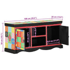 Mueble de TV Multicolor 100 x 35 x 50 cm Madera de mango maciza
