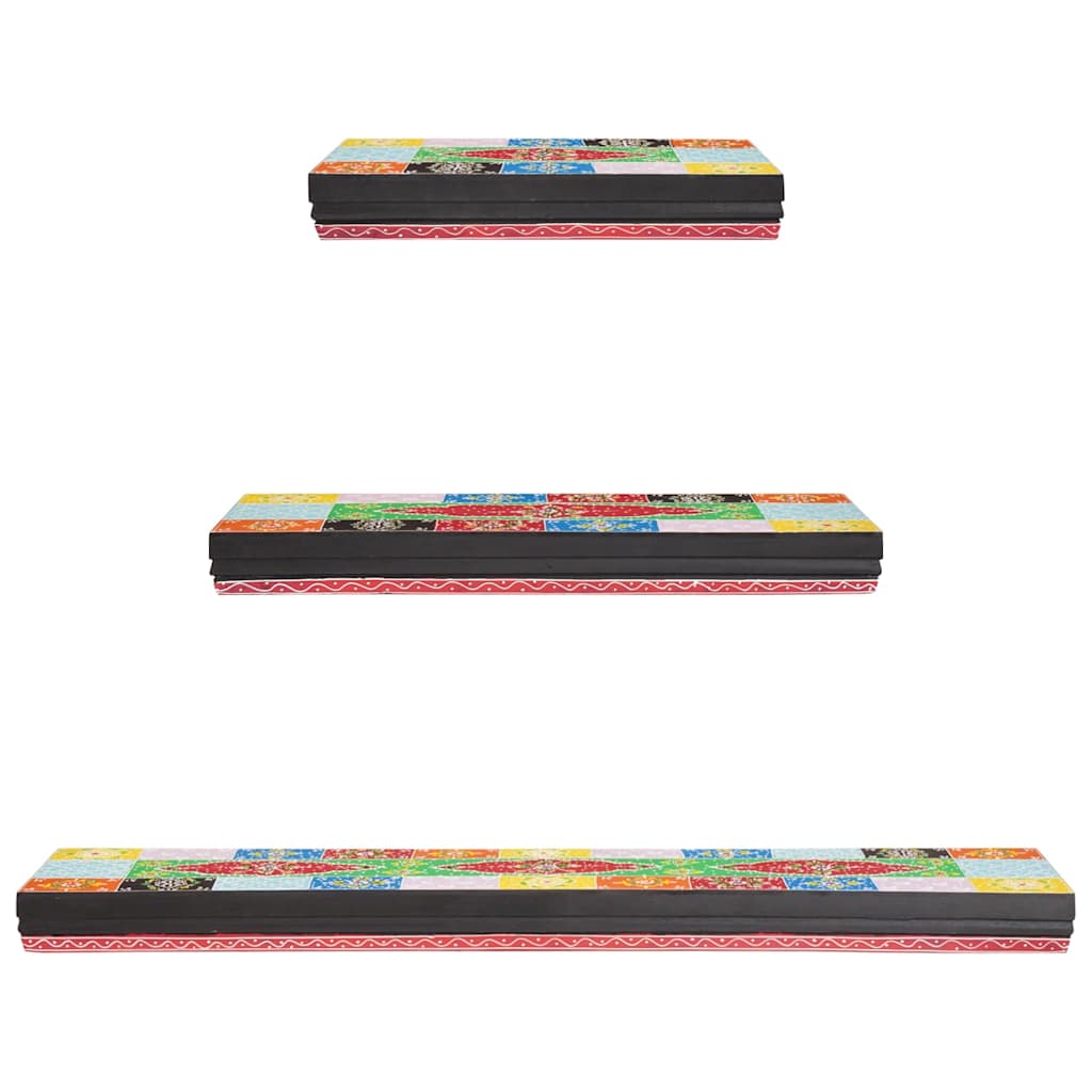 Estanterías de pared 3 pcs Multicolor 100 x 20 x 6 cm