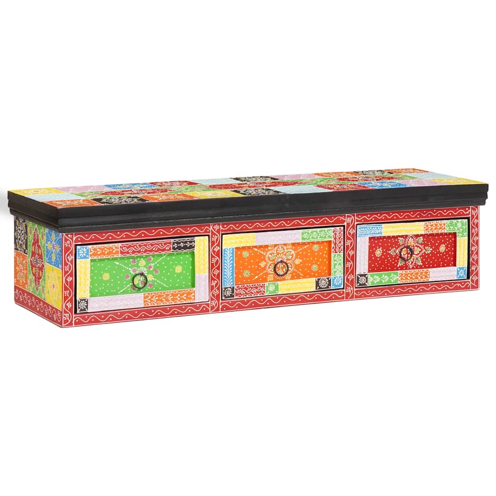 Mueble de TV Multicolor 100 x 30 x 24 cm Madera maciza de Mango
