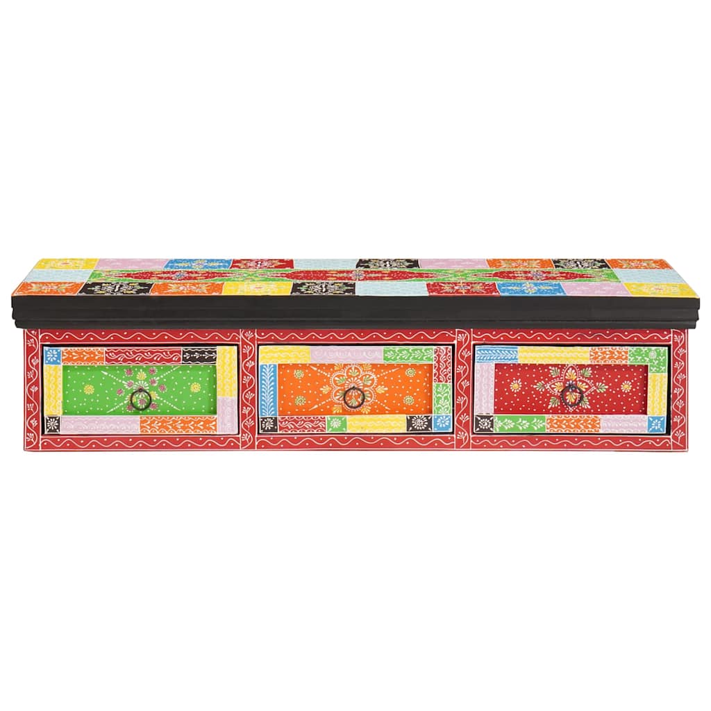 Mueble de TV Multicolor 100 x 30 x 24 cm Madera maciza de Mango