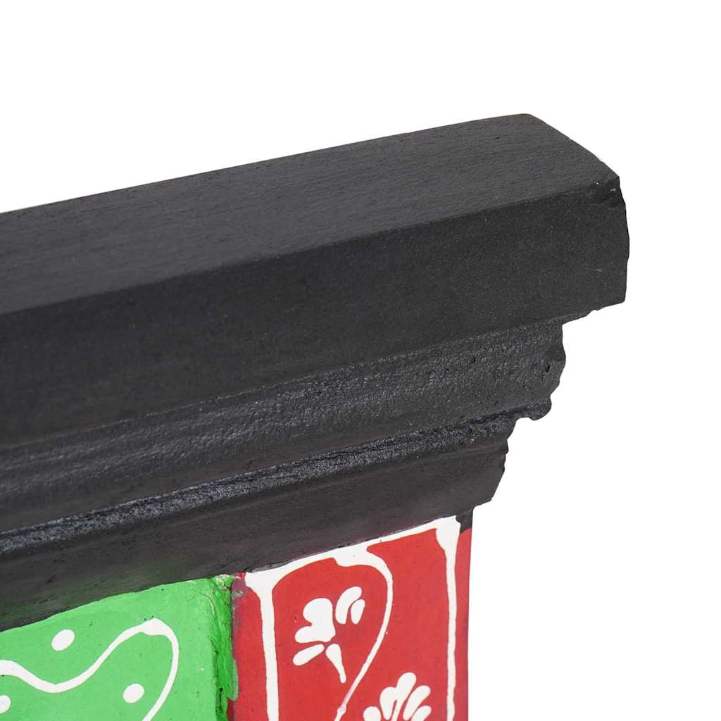 Perchero Negro 80 x 25 x 2 cm Madera de mango maciza