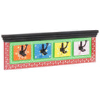 Perchero Negro 80 x 25 x 2 cm Madera de mango maciza