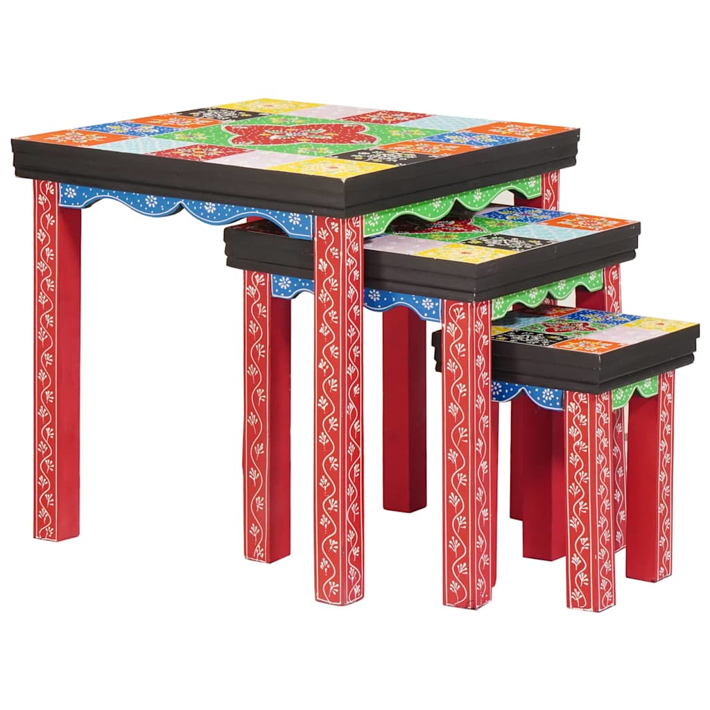 Mesa cuadrada 3 pcs Multicolor
