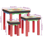 Mesa cuadrada 3 pcs Multicolor