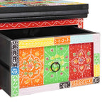 Armario de Noche con cajón 2 pcs Multicolor 40 x 30 x 28 cm