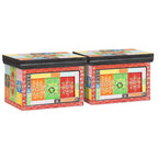 Armario de Noche con cajón 2 pcs Multicolor 40 x 30 x 28 cm