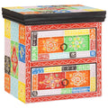 Armario de Noche con cajón 2 pcs Multicolor 40 x 30 x 40 cm