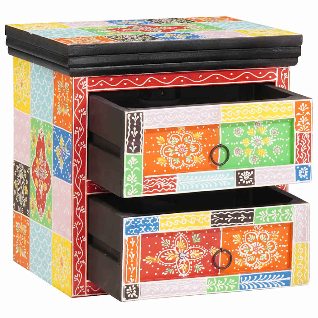 Armario de Noche con cajón 2 pcs Multicolor 40 x 30 x 40 cm