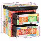 Armario de Noche con cajón 2 pcs Multicolor 40 x 30 x 40 cm