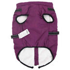 Abrigo para perro con arnés impermeable reflectante L48 morado