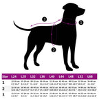 Abrigo para perro con arnés impermeable reflectante L48 morado