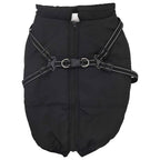 Abrigo para perro con arnés impermeable reflectante L68 negro