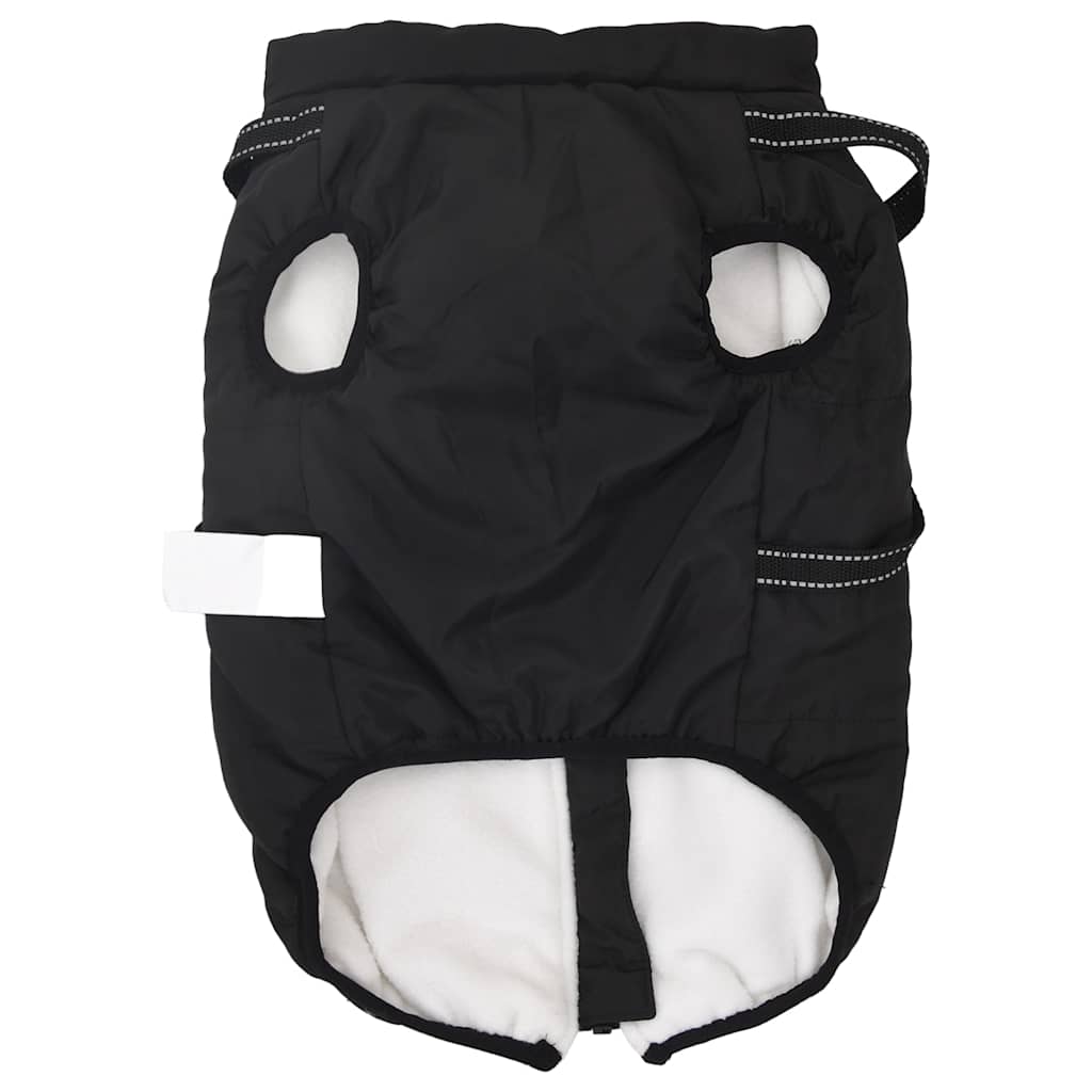 Abrigo para perro con arnés impermeable reflectante L68 negro