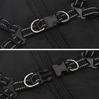 Abrigo para perro con arnés impermeable reflectante L68 negro