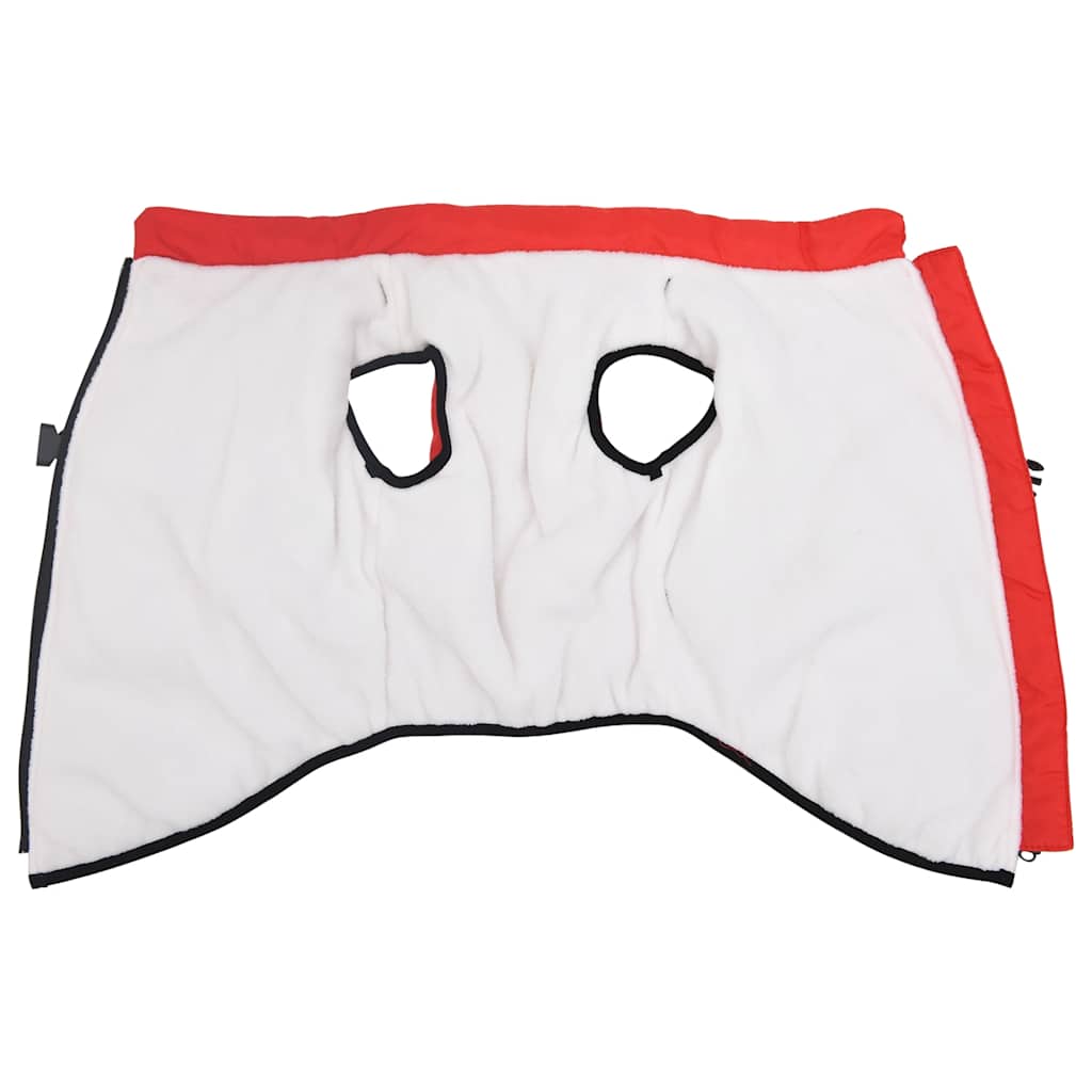 Abrigo para perro con arnés impermeable reflectante L44 rojo