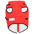 Abrigo para perro con arnés impermeable reflectante L44 rojo