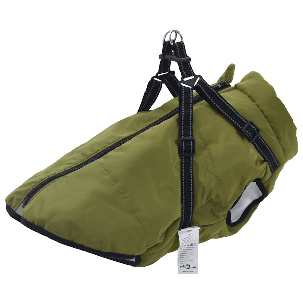 Casaco cão arnês impermeável refletor L40 verde militar
