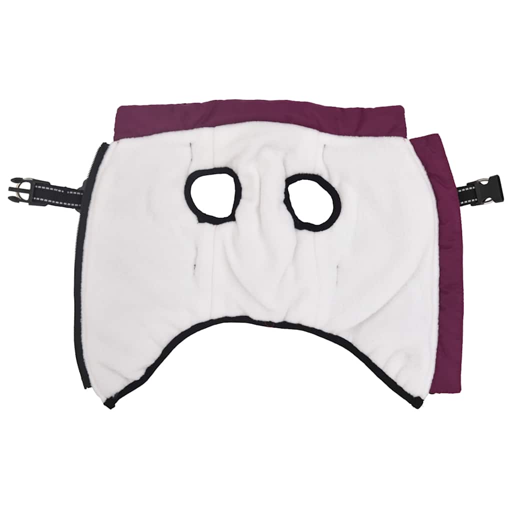 Abrigo para perro con arnés impermeable reflectante L morado
