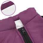 Abrigo para perro con arnés impermeable reflectante L morado