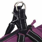 Abrigo para perro con arnés impermeable reflectante L morado