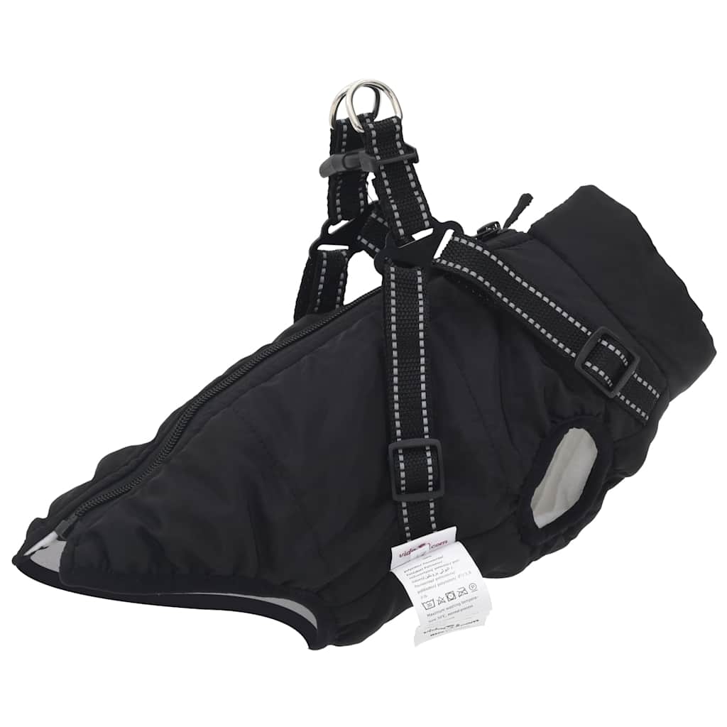 Abrigo para cão com arnês impermeável refletor L roxo