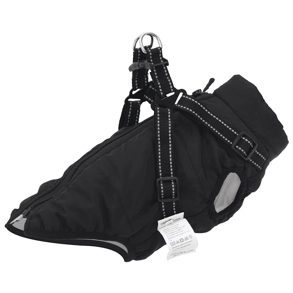 Abrigo para cão com arnês impermeável refletor L roxo