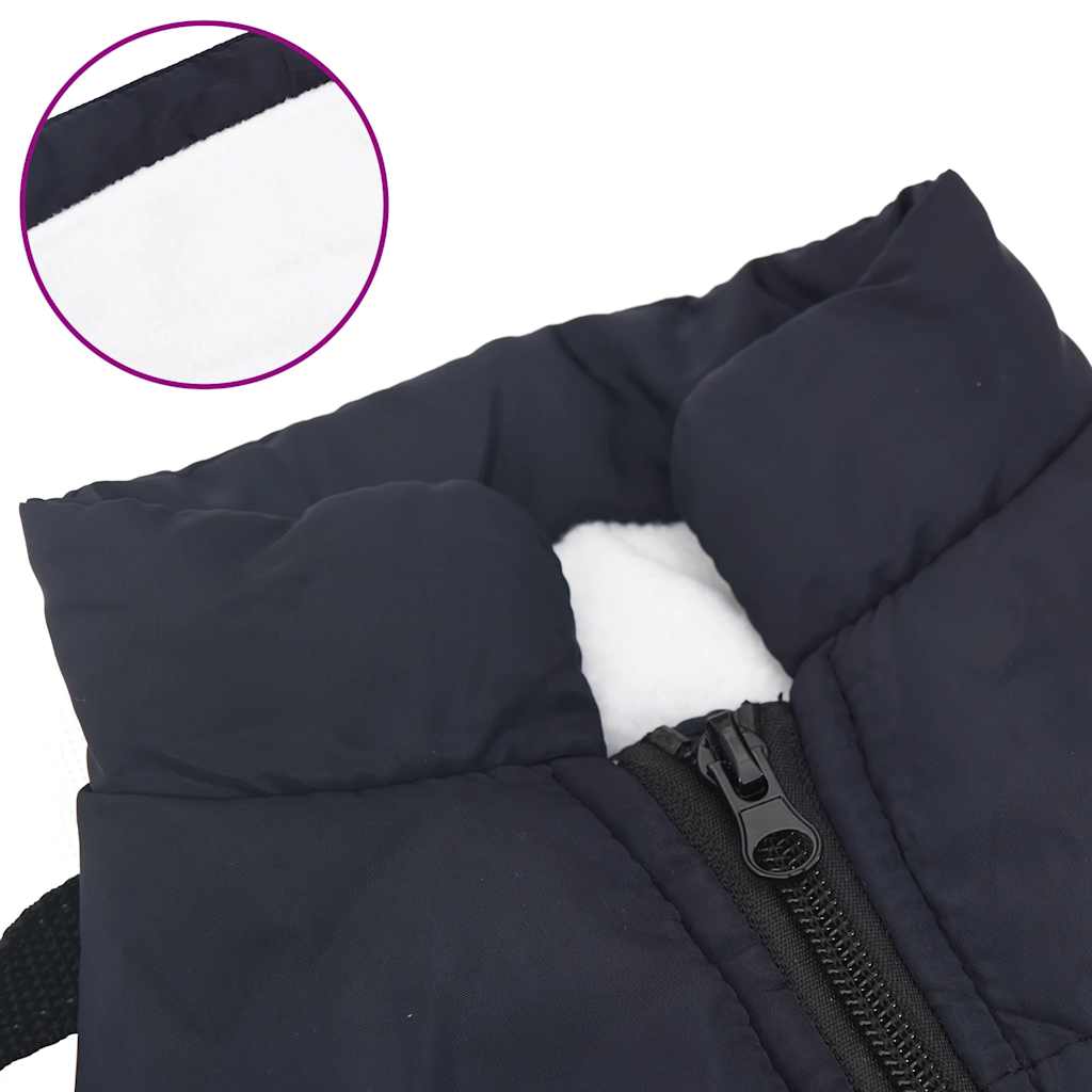 Abrigo perro con arnés impermeable reflectante L32 azul marino