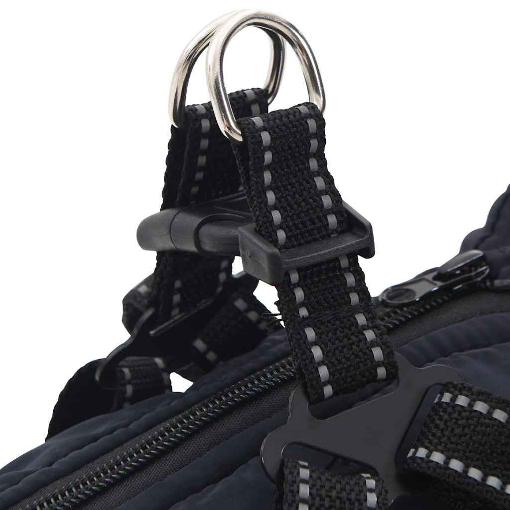 Abrigo perro con arnés impermeable reflectante L32 azul marino