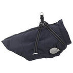 Abrigo perro con arnés impermeable reflectante L44 azul marino