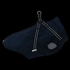 Abrigo perro con arnés impermeable reflectante L44 azul marino