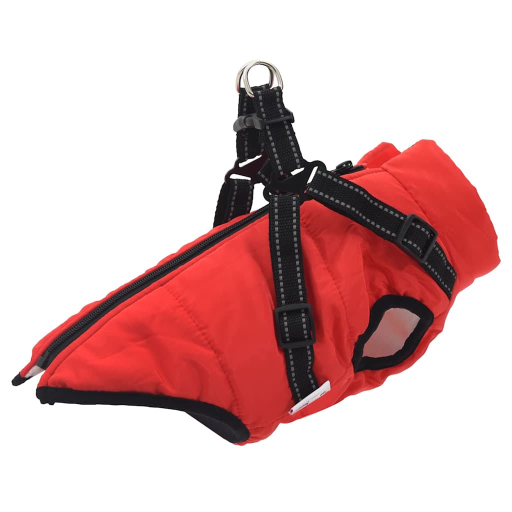 Abrigo para cão com arnês impermeável refletor L roxo