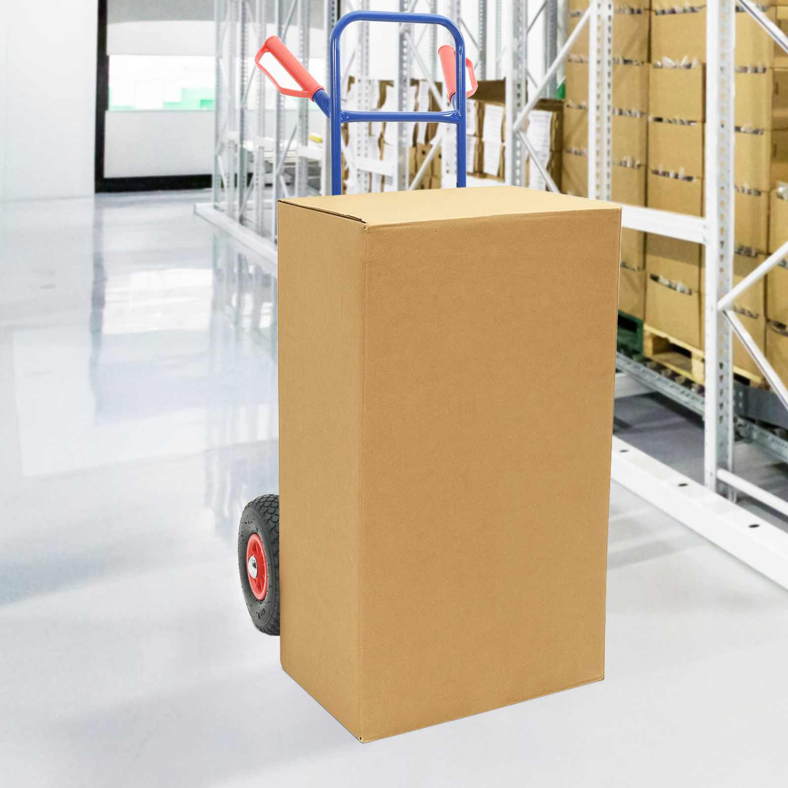 Carro de mano extensible Azul y Rojo 49,5 x 53 x 114 cm Acero