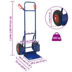 Carro de mano extensible Azul y Rojo 49,5 x 53 x 114 cm Acero