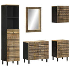 Conjunto de muebles de baño 2 piezas madera maciza de acacia