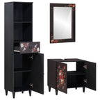 Juego de Muebles de Baño con cajón 3 pcs Madera de mango maciza