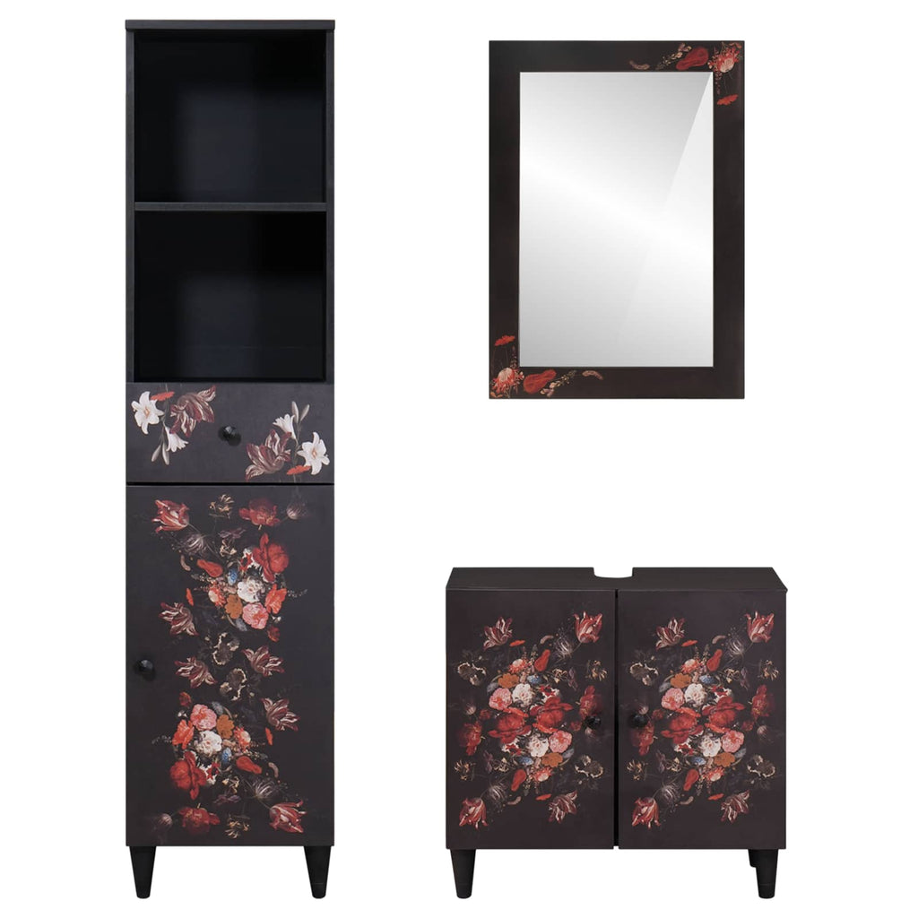 Juego de Muebles de Baño con cajón 3 pcs Madera de mango maciza