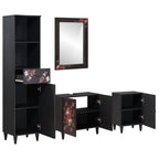 Juego de Muebles de Baño con cajón 4 pcs Madera de mango maciza