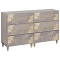 Aparador 2 pcs Gris 60 x 33 x 75 cm Madera de mango maciza