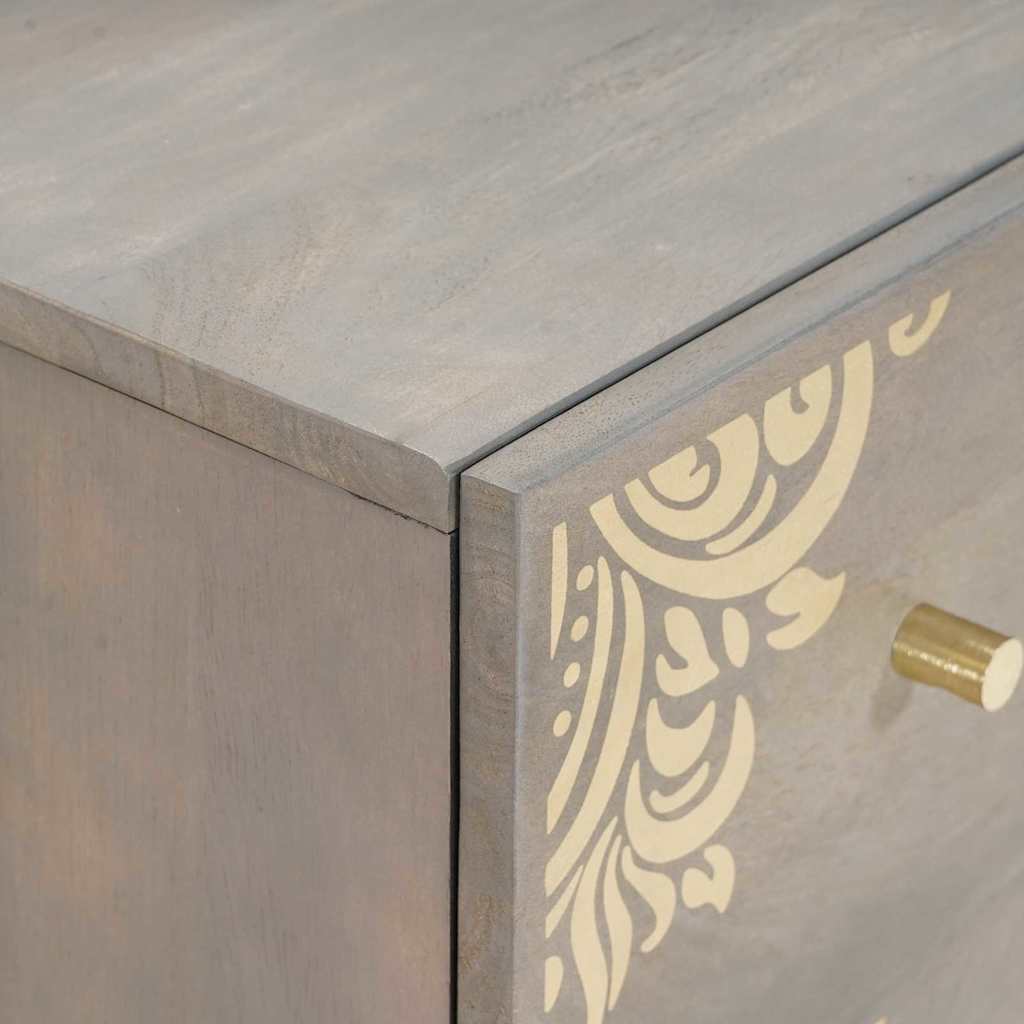 Juego de Muebles de Baño 3 pcs Gris y dorado 180 x 33 x 75 cm