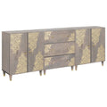 Juego de Muebles de Baño 3 pcs Gris y dorado 180 x 33 x 75 cm