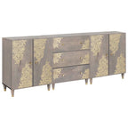 Juego de Muebles de Baño 3 pcs Gris y dorado 180 x 33 x 75 cm