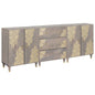 Bathroom Furniture Set 3 pcs Grey and Gold 180 x 33 x 75 cm